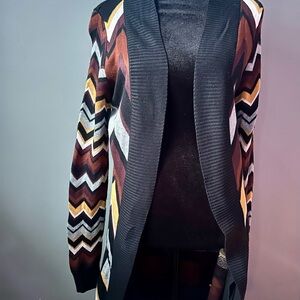 Missoni Chevron Patterned Open Front Cardigan